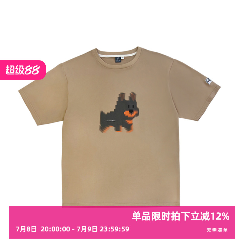 黑喵像素夏季短袖圆领趣味休闲