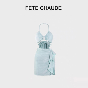 FETE CHAUDE新款性感分体泳衣女比基尼三件套纯欲风沙滩温泉度假