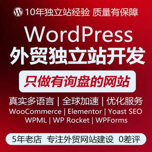 WordPress外贸独立站开发跨境电商商城定制搭建多语言网站