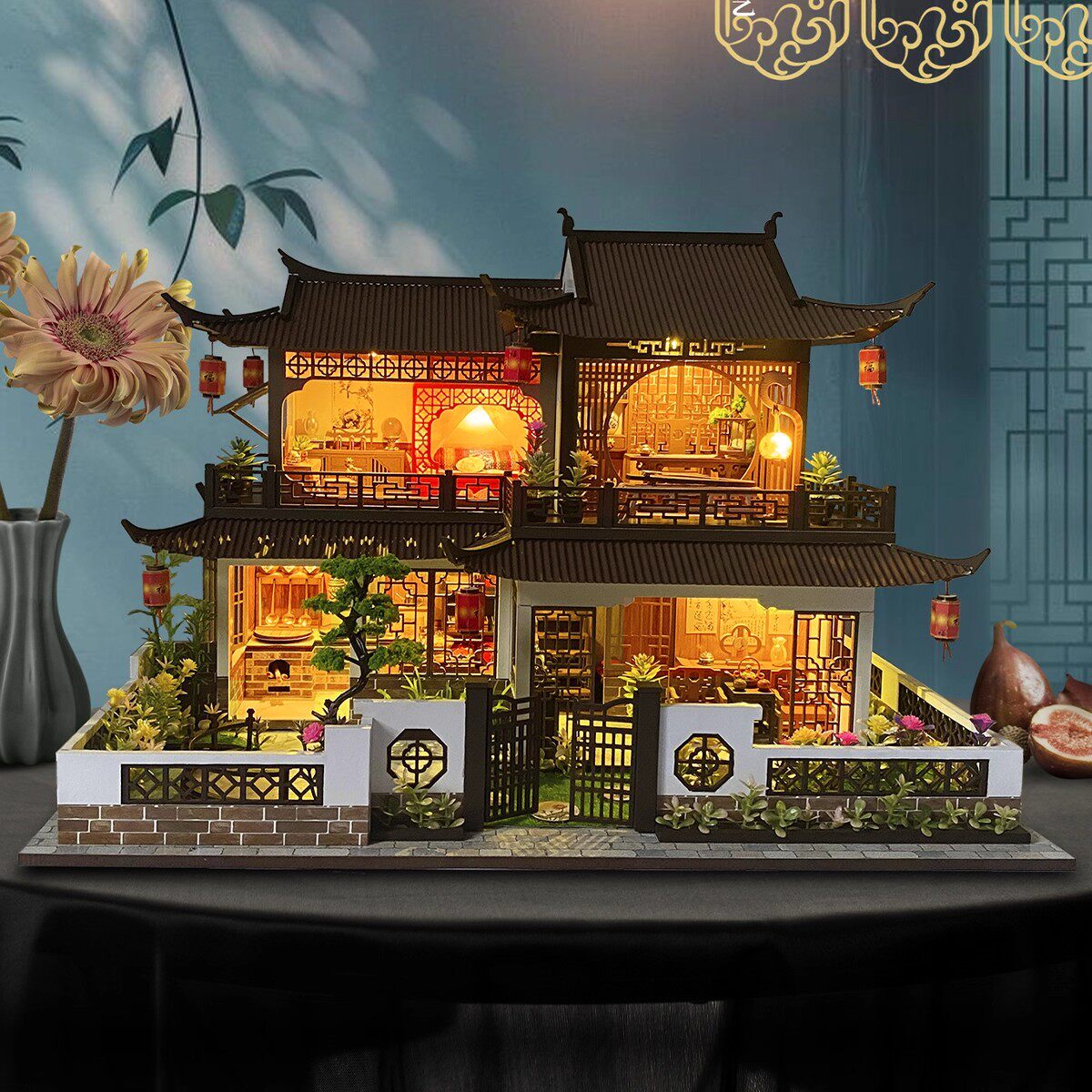 木制玩具拼装美代古风别墅