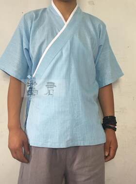 交领半臂短袖亚麻简约日常汉服