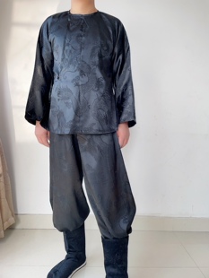 原创春夏汉服唐圆领衫大码中衣灯笼裤男女同款内搭套宽松家居服装