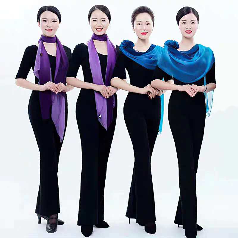 分体套装优雅仪态形体服导师培训礼仪训练女模特走秀舞蹈学院丝巾