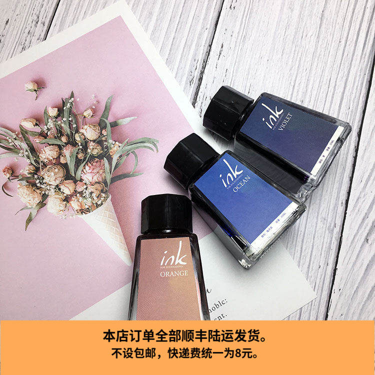 笔墨公园彩色墨水钢笔蘸水笔用彩墨练字速写画画笔记作业手帐