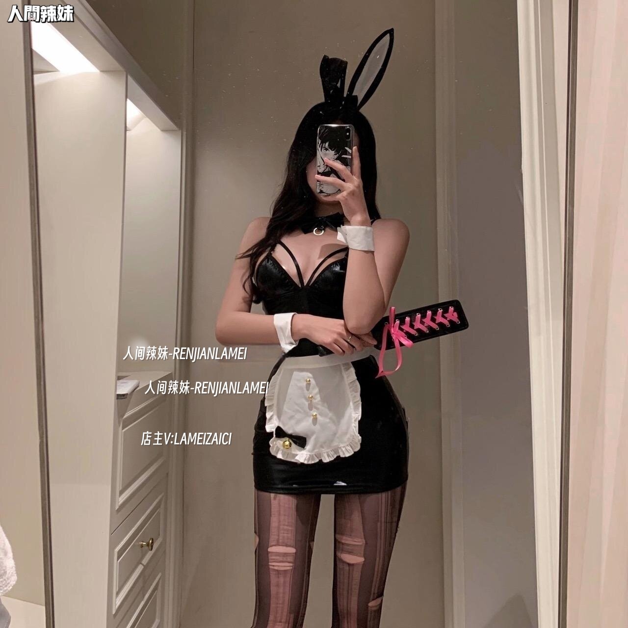 人间辣妹：二次元兔女郎COS情趣制服装围裙诱惑蕾姆皮衣七了个三