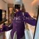 CHIC法式 设计感小香风短款 内搭打底衫 ROUJE 女紫色不规则针织开衫