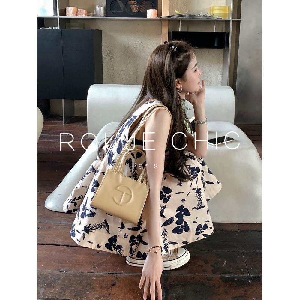 ROUJE CHIC法式温柔碎花背心吊带上衣女夏别致小衫外穿无袖娃娃衫