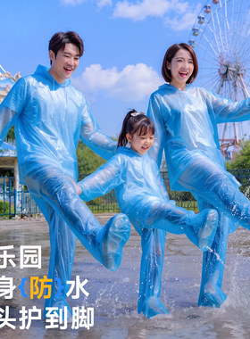 迪士尼亲子一次性分体式雨披雨裤