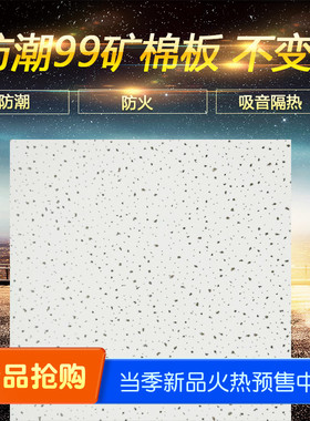 狮子王99吸音矿棉板装饰板吊顶隔热天花板防潮防火14mm600