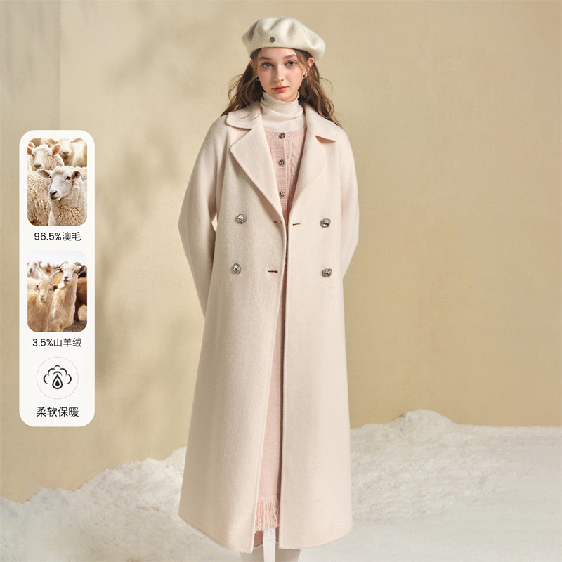 澳洲羊毛呢外套长款双面呢子大衣