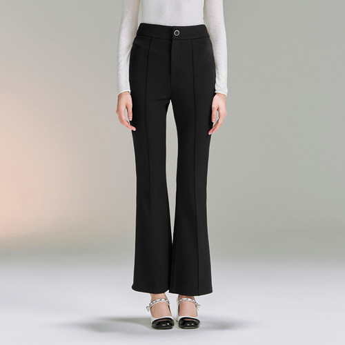 糖力长微喇休闲裤高腰显瘦显腿