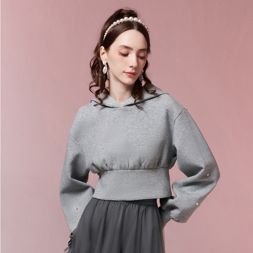 高街连帽卫衣小个子短款显瘦上衣