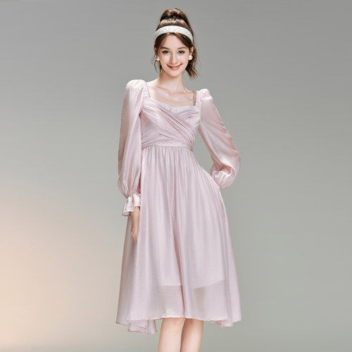 在逃公主裙蝴蝶结天丝混纺连衣裙