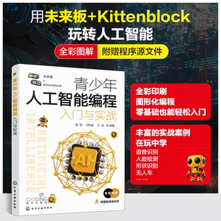 青少年人工智能编程入门与实战 人工智能入门 Kittenblock在线人工智能项目 未来板与人工智能 离线型人工智能 中小学信息技术书籍
