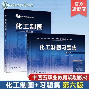 2册 化工制图 化工制图习题集 胡建生 第六版 机械制图基本知识技能 三种习题答案 高职高专院校应用化工技术等相关专业制图课教材