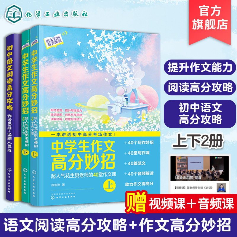 初中语文阅读高分攻略+中学生作文高分妙招 3册初中语文高分作文高分阅读技巧一本通 高人气老师语文得分攻略详解 语文阅读写作