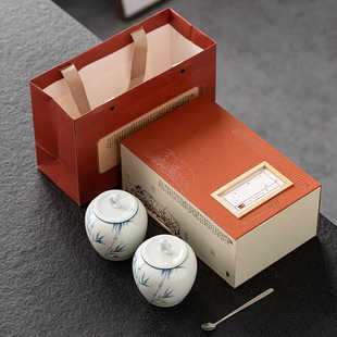 新款陶瓷茶叶罐礼盒包装红茶碎银子金骏眉大红袍绿茶普洱茶空盒