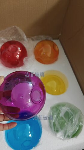 灯具配件G9螺口球中球带凹双层玻璃灯罩七彩泡泡餐厅客厅吊灯配件