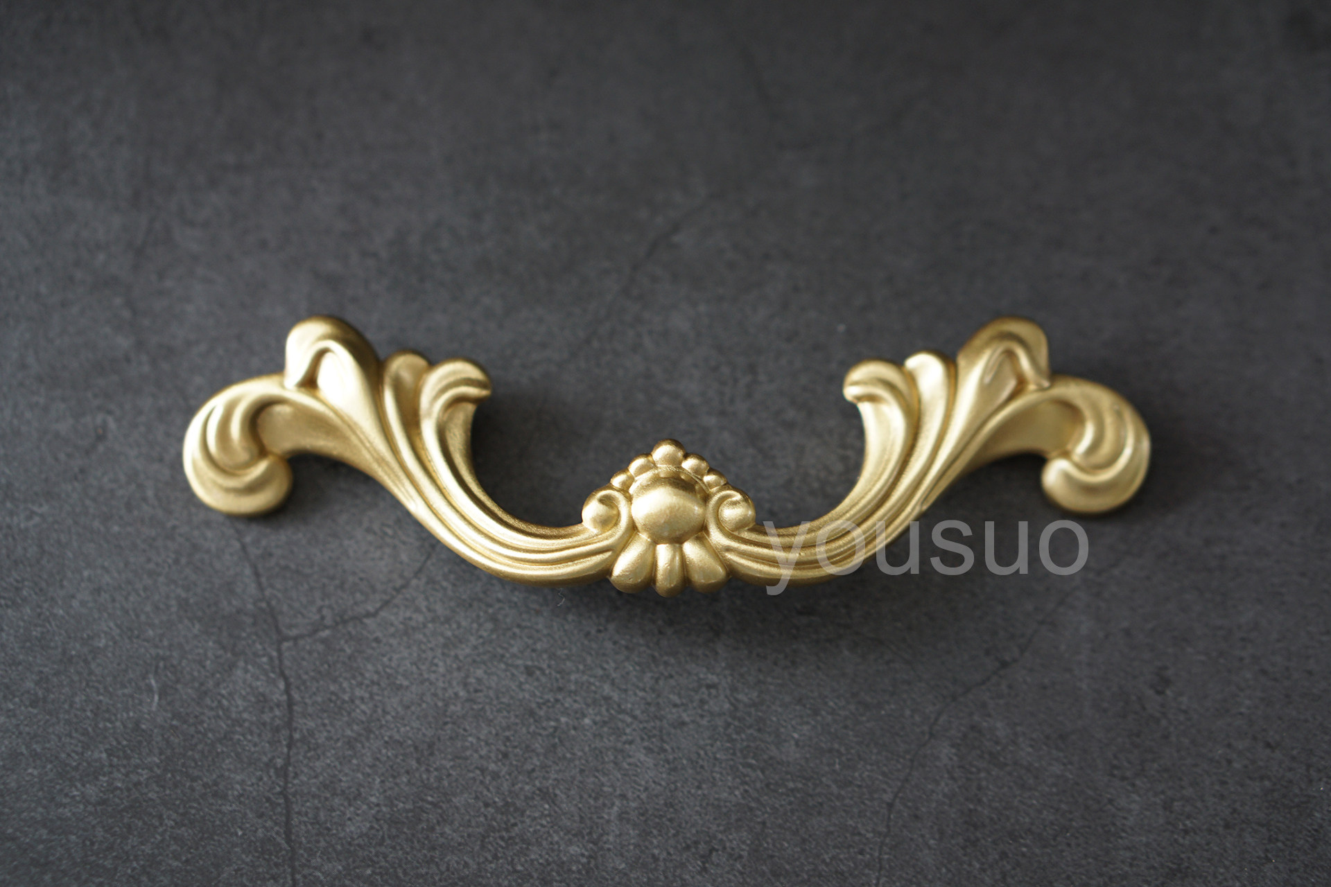 美式欧式法式复古古典中古黄铜拉手抽屉衣柜柜门纯铜把手金色