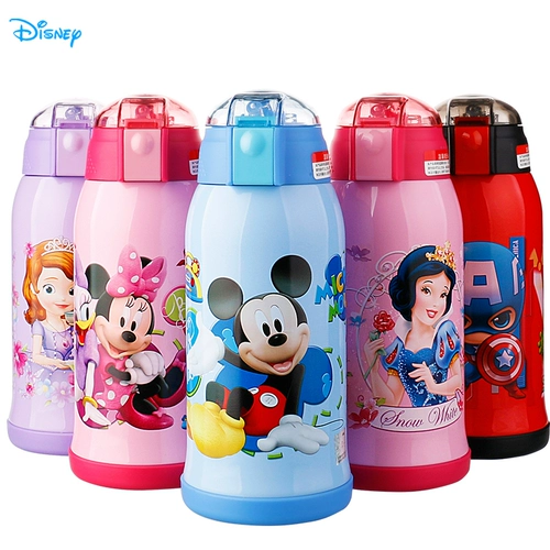 Дисней, детский стакан для детского сада, ручка для школьников из нержавеющей стали, подтяжки, чайник, защита при падении