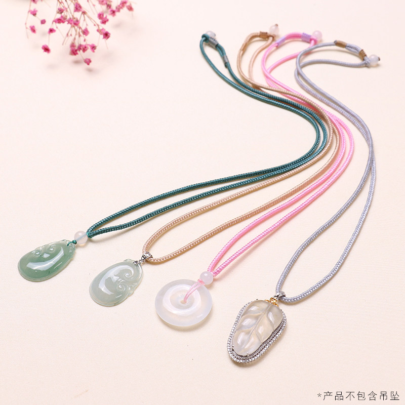 手工编织锁骨链女款项链绳子简约本命年红绳宝宝儿童玉佩吊坠挂绳