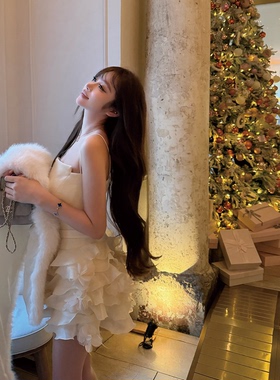 LIN BOUTIQUE 欧根纱丝绒拼接吊带抹胸Dor礼服裙小黑裙新款连衣裙