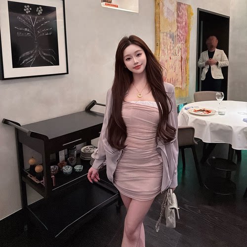 LINBOUTIQUE褶皱衬衫+抹胸裙