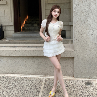 张林超LIN BOUTIQUE 户外奔跑针织纯欲风ma海毛漏风短袖