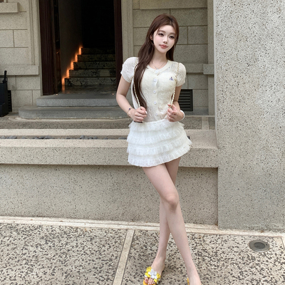 张林超LIN BOUTIQUE 户外奔跑针织纯欲风ma海毛漏风短袖