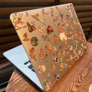 KKXCAS小鹿卡通日单可爱笔记本电脑保护壳原创适用苹果MACBOOK CASE 2025 M5 Pro14 M4 Air13.6/15.3保护套