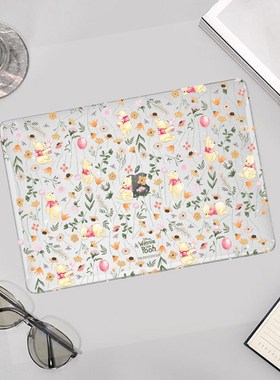 限量KKXCAS噗噗熊维尼卡通闪粉biling笔记本电脑保护壳适用苹果MACBOOK case M4air15Pro13保护套M3 PRO14 M2