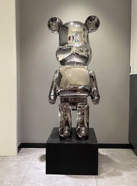 现代高级感电镀暴力熊摆件客厅电视柜旁装饰品艺术潮玩公仔存钱罐