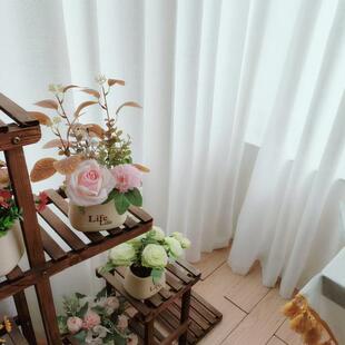 外贸白加厚亚麻棉麻窗纱纱帘绵软垂坠客厅阳台卧室茶室透光不透人