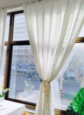 特价处理外贸白色泡泡窗帘梦幻公主风半遮光透光不透人 尾货清仓