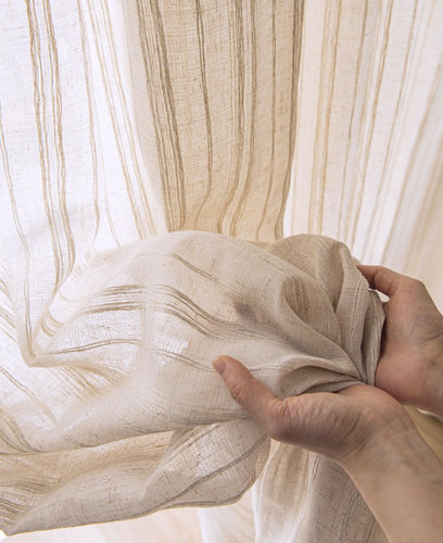 半遮光麻纱透光不透人日式禅意