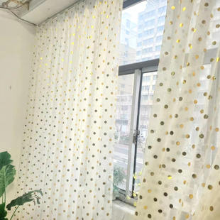梦幻烫金纱帘窗纱亮闪闪氛围纱背景纱客厅阳台飘窗隔断餐厅儿童房