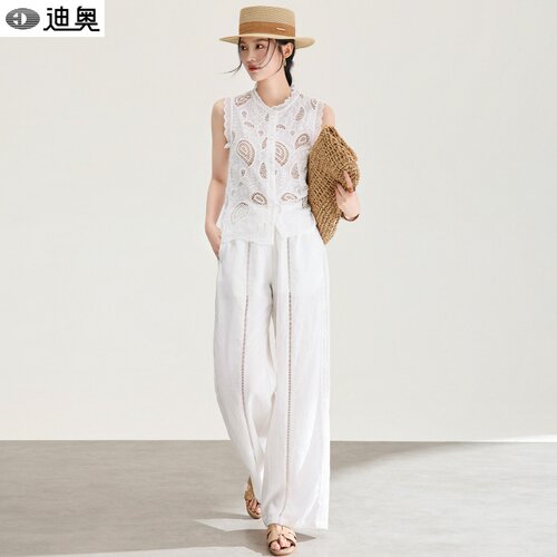 迪奥时尚休闲天丝麻两件套装女夏