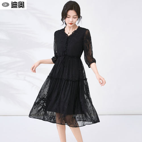 迪奥时尚优雅名媛高级感连衣裙夏