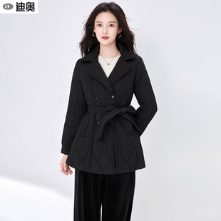 迪奥25新款高级感羽绒服女冬季气质中长款收腰显瘦白鸭绒棉服外套