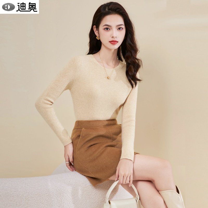 迪奥高品质时尚气质圆领套头羊毛衫25秋冬新款纯色简约百搭毛衣女,女装/女士精品,羊绒衫,淘宝优惠券,粉丝福利购,淘宝优惠卷