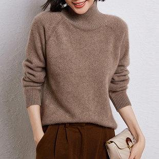 套头毛衣遮肉毛线衣 纯色针织打底衫 迪奥高领加厚羊毛衫 女秋冬新款