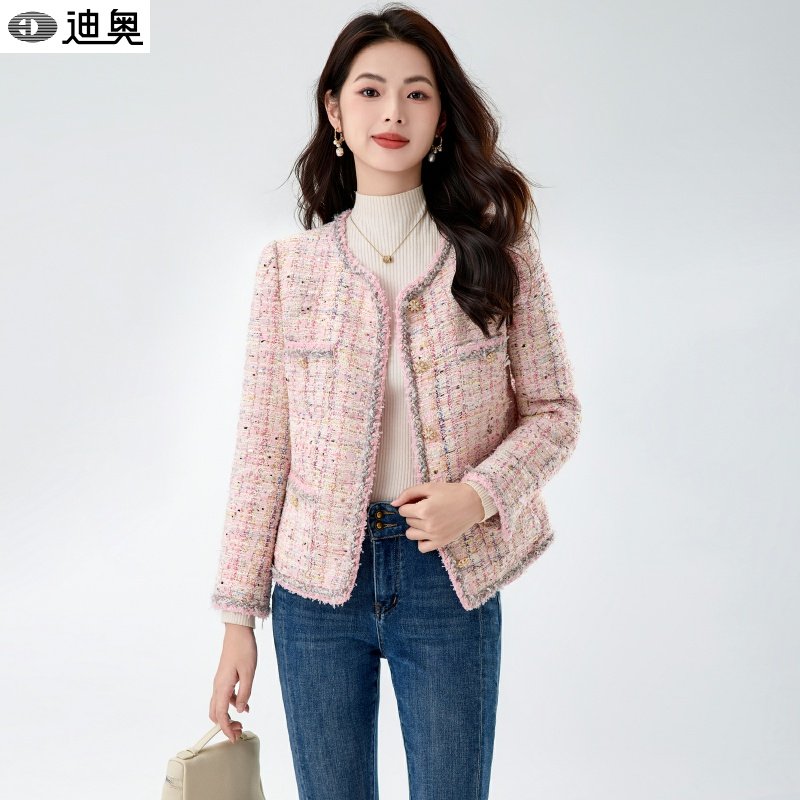 迪奥小香风粗花呢短外套女26春秋新款高级轻奢法式千金风短款外套