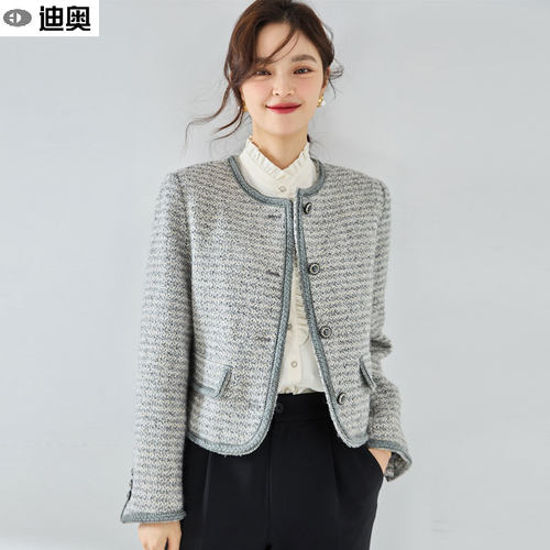 高端大牌粗花呢短外套名媛通勤风