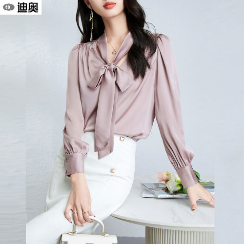 秋季新款真丝衬衫减龄桑蚕丝衬衫