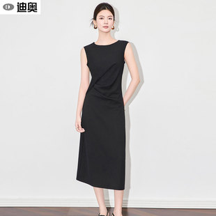 背心裙 气质女神范礼服抽褶收腰时尚 迪奥高级感连衣裙女25夏季 新款