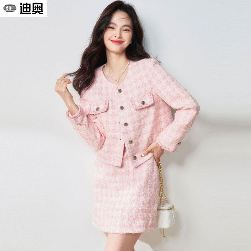迪奥25春新小香风套装千金风法式粉色气质外套减龄连衣裙两件套女,女装/女士精品,时尚套装,淘宝优惠券,粉丝福利购,淘宝优惠卷