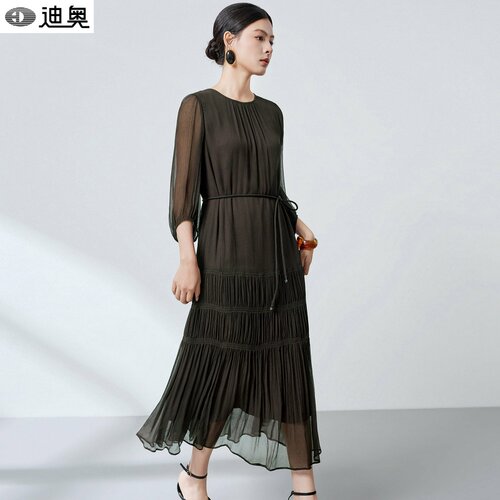 迪奥夏季真丝连衣裙女氛围感裙子