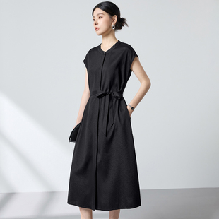 迪奥高级感真丝连衣裙女夏2026新款 气质优雅桑蚕丝中长裙显瘦裙子