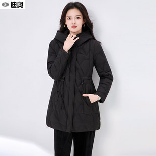 迪奥轻薄羽绒服女2025秋冬新款高级感气质收腰显瘦中长款鸭绒外套