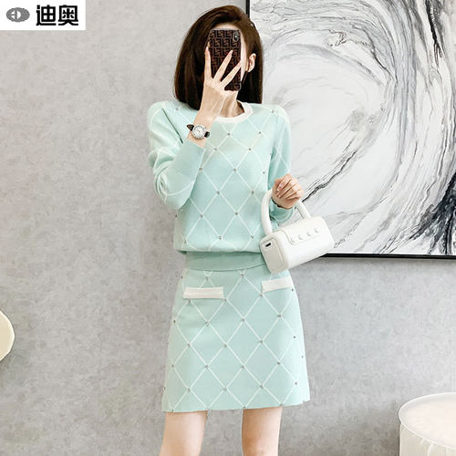 迪奥套装女时尚减龄针织两件套